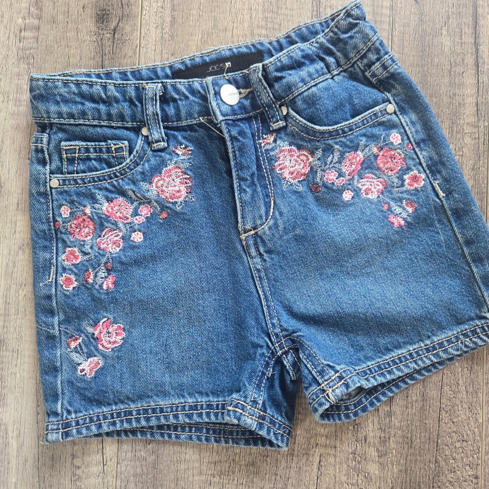 Joes Jeans Kids Ozzie 4152 Blue Denim Floral Embroidered Shorts Size 10 140cm